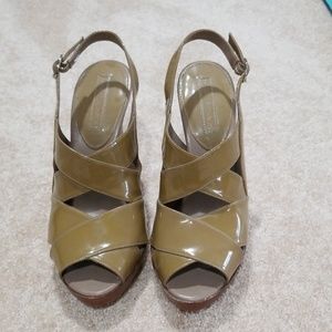 Peep toe sling backs